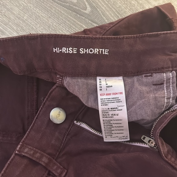 American Eagle maroon jean shorts size 2 - Picture 5 of 7
